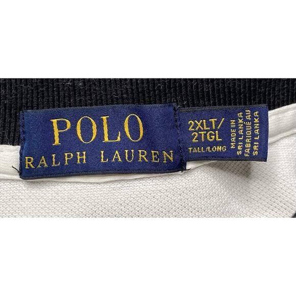 Polo Ralph Lauren USA Polo Shirt Mens 2XLT White USA Big Logo Embroidered #3 - Picture 5 of 9
